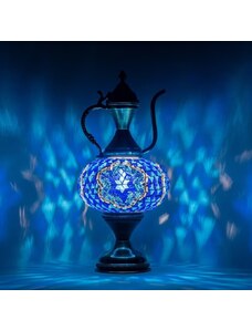 Krásy Orientu Orientální skleněná mozaiková stolní lampa Derin - Karafa - ø skla 16 cm