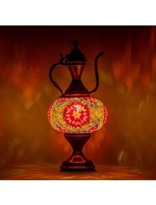 Krásy Orientu Orientální skleněná mozaiková stolní lampa Aydin - Karafa - ø skla 16 cm