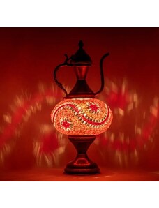 Krásy Orientu Orientální skleněná mozaiková stolní lampa Pinar - Karafa - ø skla 16 cm