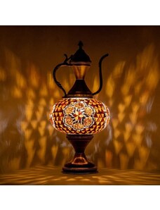 Krásy Orientu Orientální skleněná mozaiková stolní lampa Kahve - Karafa - ø skla 16 cm