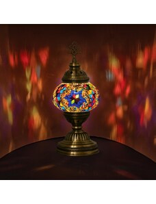 Krásy Orientu Orientální skleněná mozaiková stolní lampa Yildiz - ø skla 12 cm