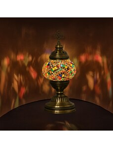 Krásy Orientu Orientální skleněná mozaiková stolní lampa Cansu - ø skla 12 cm