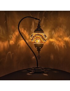 Krásy Orientu Orientální skleněná mozaiková stolní lampa Esana - Swan - ø skla 12 cm