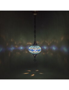 Krásy Orientu Orientální skleněná mozaiková visací lampa Asena - ø skla 16 cm
