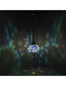 Krásy Orientu Orientální skleněná mozaiková visací lampa Bodrum - ø skla 16 cm