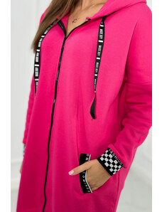 K-Fashion Mikina s kapucí na zip fuchsie
