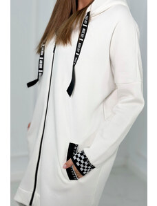 K-Fashion Mikina s kapucí na zip ecru