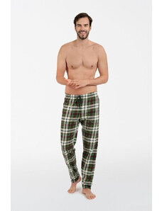 Italian Fashion Pánské pyžamové kalhoty Seward zelené káro