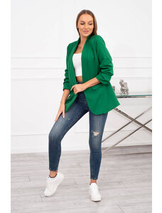 K-Fashion Bunda s klopou elegantní tmavě zelená