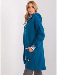 Fashionhunters Námořnická modrá oversize mikina na zip