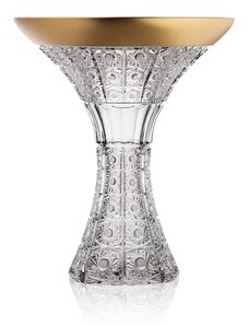 Bohemia Crystal Ručně vyráběná a ručně broušená váza se zlatem 305mm