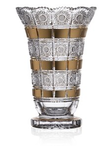 Bohemia Crystal Ručně broušená váza se zlatem 255mm