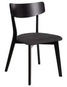 Černá dřevěná jídelní židle Somcasa Keira s černým sedákem