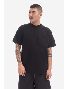 Bavlněné tričko Engineered Garments černá barva, s potiskem, 23S1H010.NLP018A-P018A