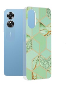 Techsuit Techsuit Marble pouzdro pro Oppo A17 zelená