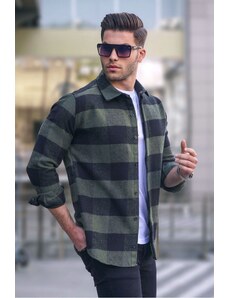 Madmext Plaid Khaki Shirt 4664