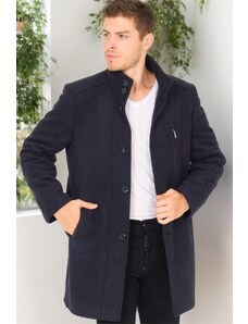 PLT8386 DEWBERRY MEN'S COAT-DIAGONAL DARK NAVY BLUE-2