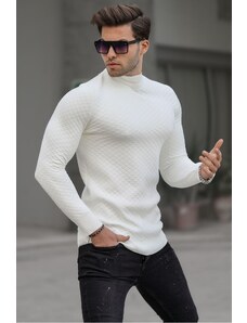 Madmext Men's Bone Turtleneck Knitwear Sweater 6857