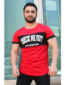 Madmext Print Detailed Red T-Shirt 3013