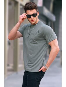 Madmext Khaki Pocket Basic T-Shirt 5880