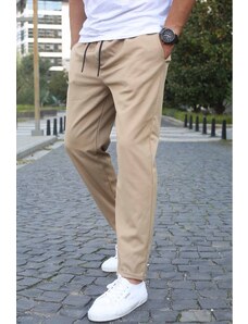 Madmext Beige Basic Jogger Trousers 5486