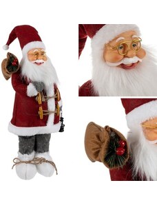 Ruhhy Vánoční figurka Santa Claus 45cm, šedá/červená/bílá, plast/plsť