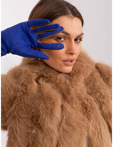 Fashionhunters Kobaltově modré dotykové rukavice s ozdobným páskem
