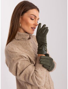 Fashionhunters Khaki elegantní dámské rukavice