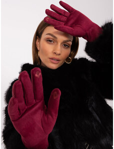 Fashionhunters Vínové, elegantní dámské rukavice