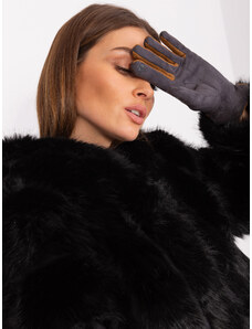 Fashionhunters Tmavě šedé elegantní dámské rukavice