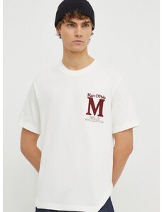 Bavlněné tričko Marc O'Polo béžová barva, s aplikací