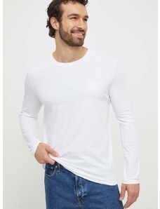 Tričko s dlouhým rukávem BOSS bílá barva