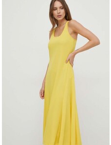 Šaty Lauren Ralph Lauren žlutá barva, midi