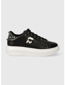 Kožené sneakers boty Karl Lagerfeld KAPRI černá barva, KL62529N