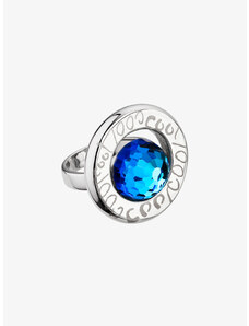 Prsten z chirurgické oceli Beryl s českým křišťálem Preciosa, modrý