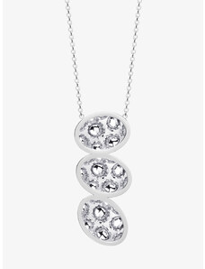 Preciosa ocelový náhrdelník Idared, ručně mačkané kameny, dlouhý, bílý