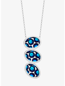 Preciosa ocelový náhrdelník Idared, ručně mačkané kameny, modrý