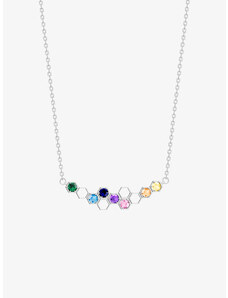 Preciosa stříbrný náhrdelník Lumina, kubická zirkonie, barevný