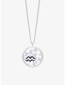Preciosa stříbrný náhrdelník Sparkling Zodiac, zvěrokruh - Vodnář, český křišťál