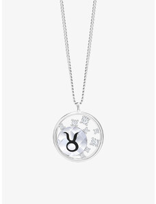 Preciosa stříbrný náhrdelník Sparkling Zodiac, zvěrokruh - Býk, český křišťál
