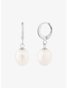 Stříbrné náušnice Pearl Heart s říční perlou Preciosa