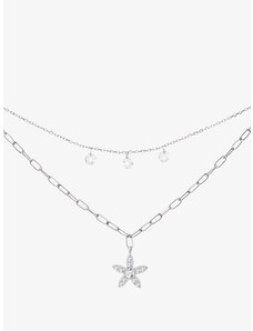 Stříbrný náhrdelník Glow, hvězda s kubickou zirkonií Preciosa
