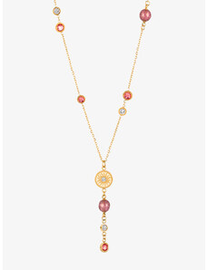 Preciosa ocelový náhrdelník Rosina, český křišťál, růžový