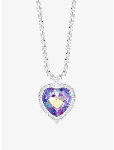 Štrasový náhrdelník Necklace, srdce s českým křišťálem Preciosa, violet lila