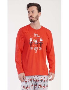 Pánské pyžamo dlouhé Santa - Vienetta Secret
