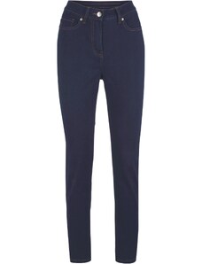 bonprix Keprové kalhoty s podílem streče a pohodlnou pasovkou Slim Fit Modrá