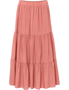 bonprix Midi sukně z mačkané viskózy Růžová