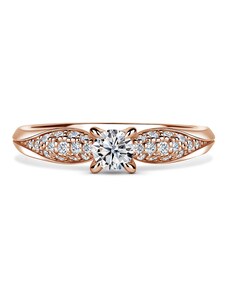 Danfil Luna | Zásnubní prsten se středovým kamenem 0.25 ct, růžové zlato, s diamanty 46