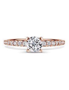Danfil Aria | Zásnubní prsten se středovým kamenem 0.500ct, růžové zlato, s diamanty 46