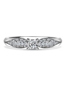 Danfil Luna | Zásnubní prsten se středovým kamenem 0.180ct, bílé zlato, s diamanty 46